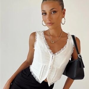 Princess Polly SILVANNA TOP WHITE
